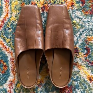 Vince Worn Once Brown Leather Mules size 9.5